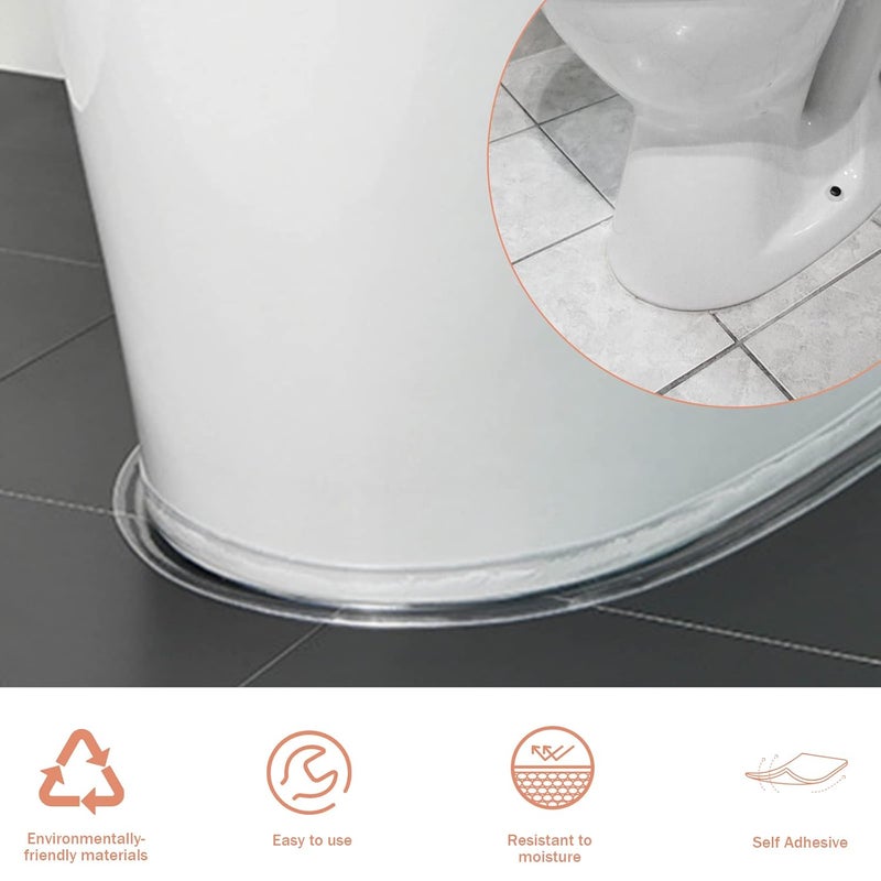 Fixmend Clear Caulk Tape, 3 Roll Transparent Caulk Strip Waterproof Self Adhesive, Caulking Sealant Tape for Kitchen, Countertop, Bathroom, Sink, Shower, Bathtub, Toilet Edge Protector(1.5" x 10.5Ft) - Image 5